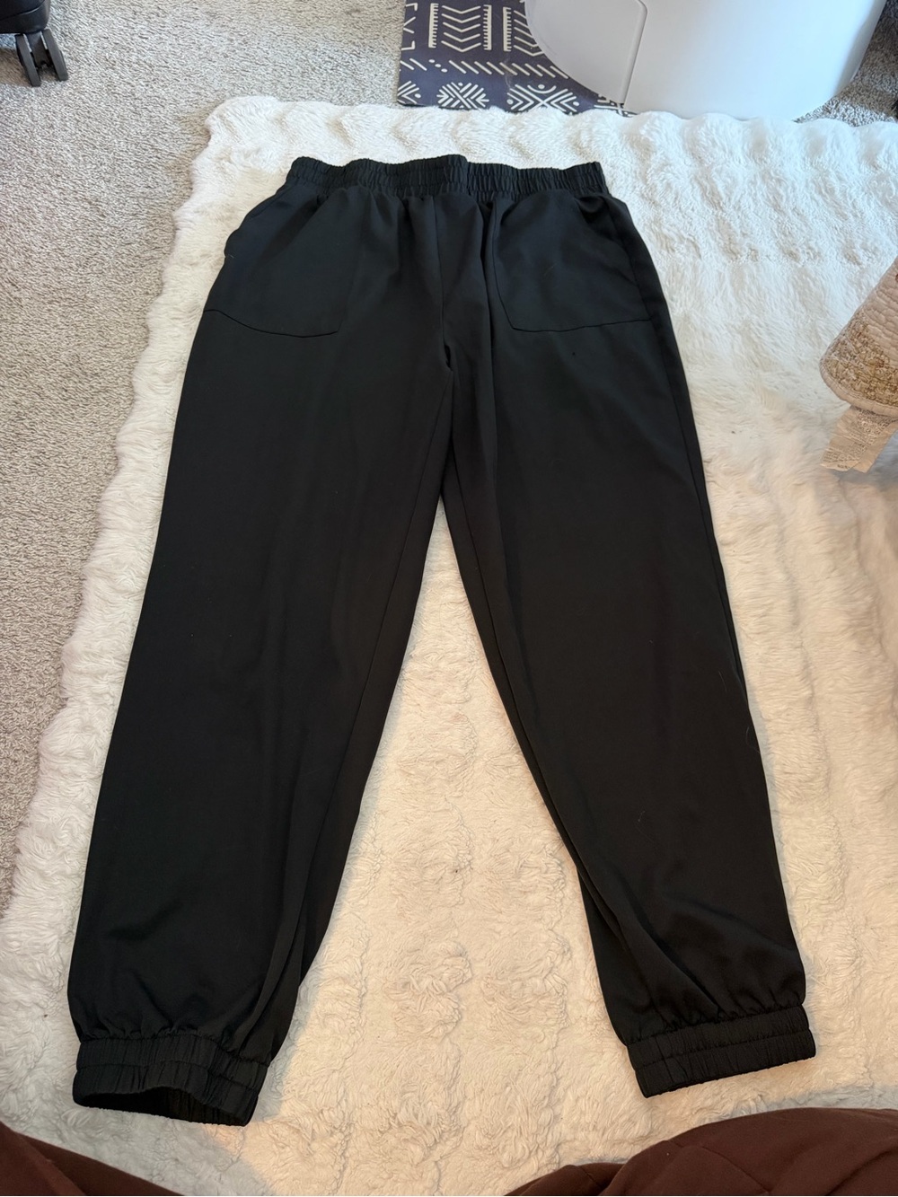 Marled Black Elastic Waist Kids Jogger Pants